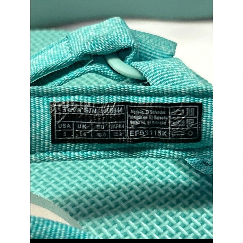 Teva Platform Sandals Women's Size 5 Teal Green Flatform Universal Strappy Retro